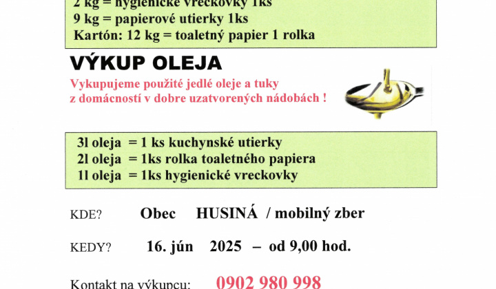 Aktuality / VÝKUP PAPIERA 16.jún 2025 - od 9,00 hod. - foto