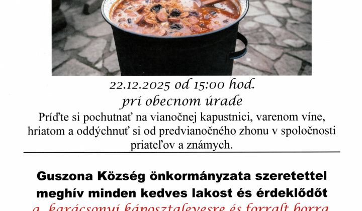 Aktuality / Pozvánka na Vianočnú kapustnicu - Meghívó Karácsonyi káposztalevesre - foto