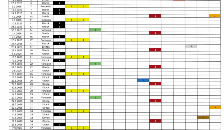 Aktuality / Harmonogram zberu 2026 v obci Husiná - foto