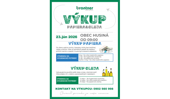 Fotka pre článok Výkup papiera & oleja - 23.jún 2026
