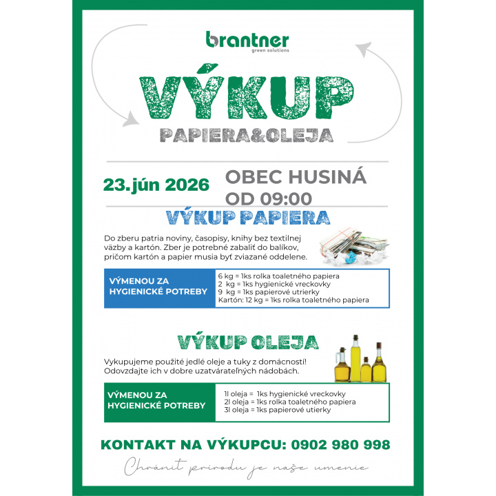Menšia fotka pre článok Výkup papiera & oleja - 23.jún 2026